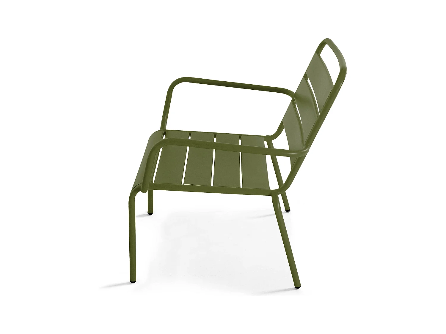 Lot de 2 fauteuils relax avec repose-pieds en métal Vert Kaki - Palavas