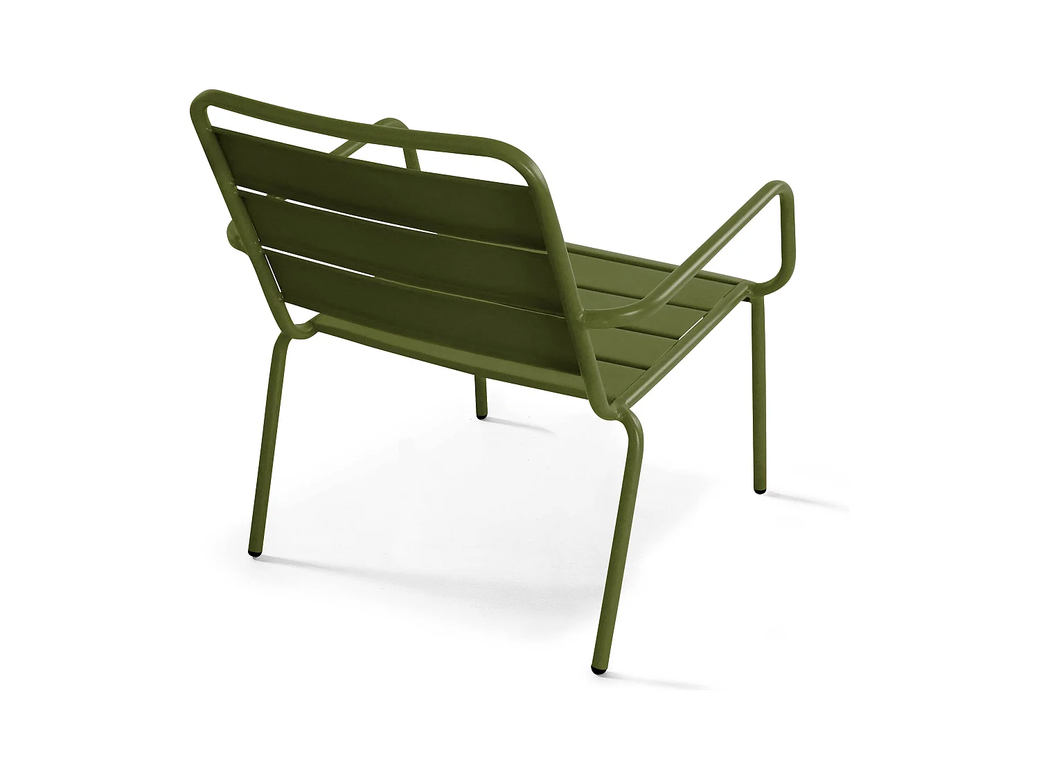 Lot de 2 fauteuils relax avec repose-pieds en métal Vert Kaki - Palavas