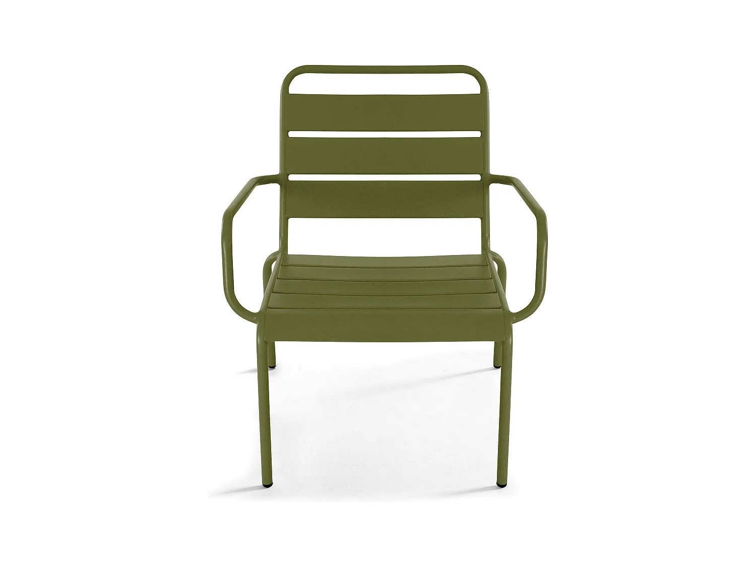 Lot de 2 fauteuils relax avec repose-pieds en métal Vert Kaki - Palavas