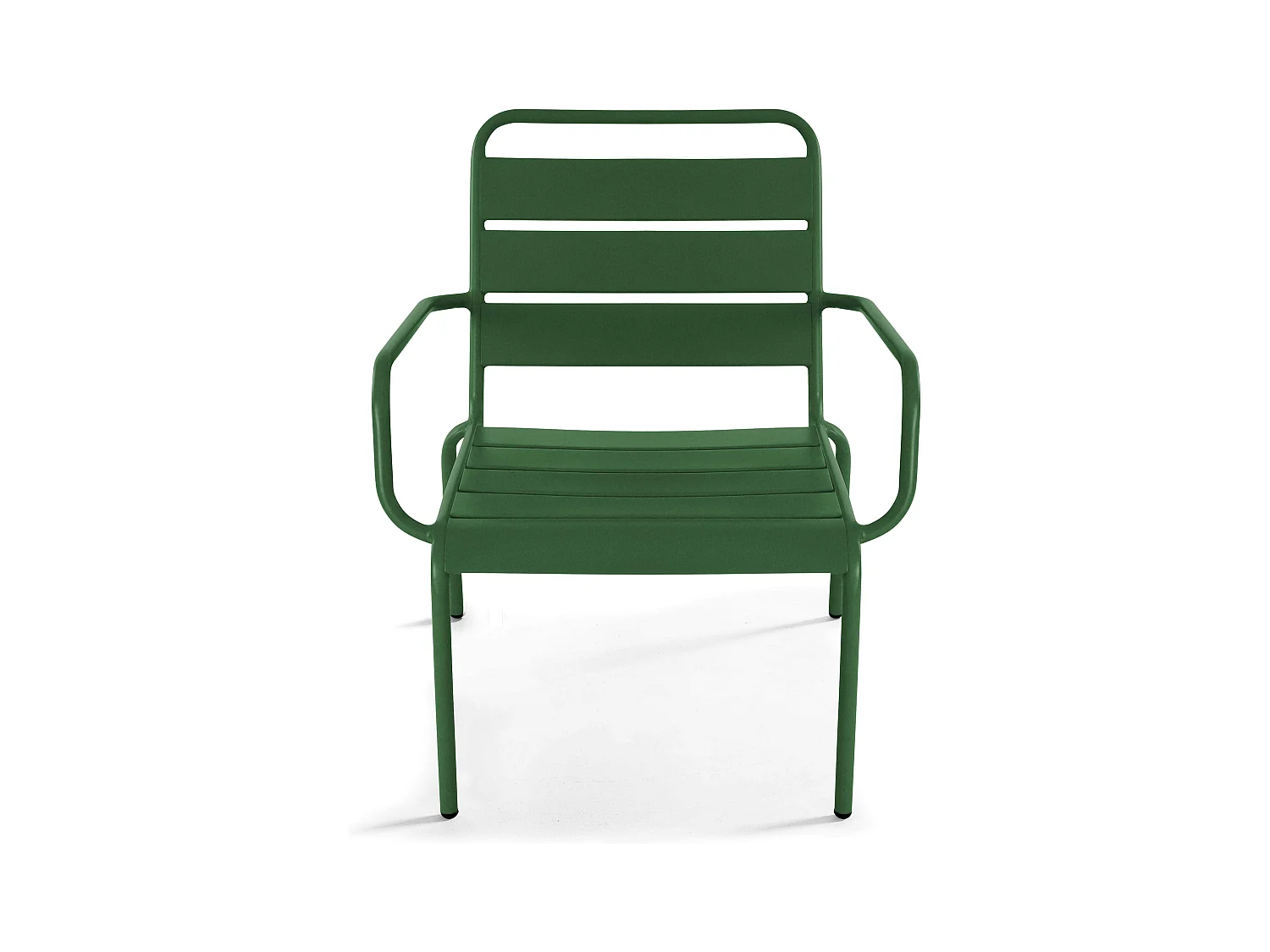 Lot de 2 fauteuils relax avec repose-pieds en métal Vert forêt - Palavas