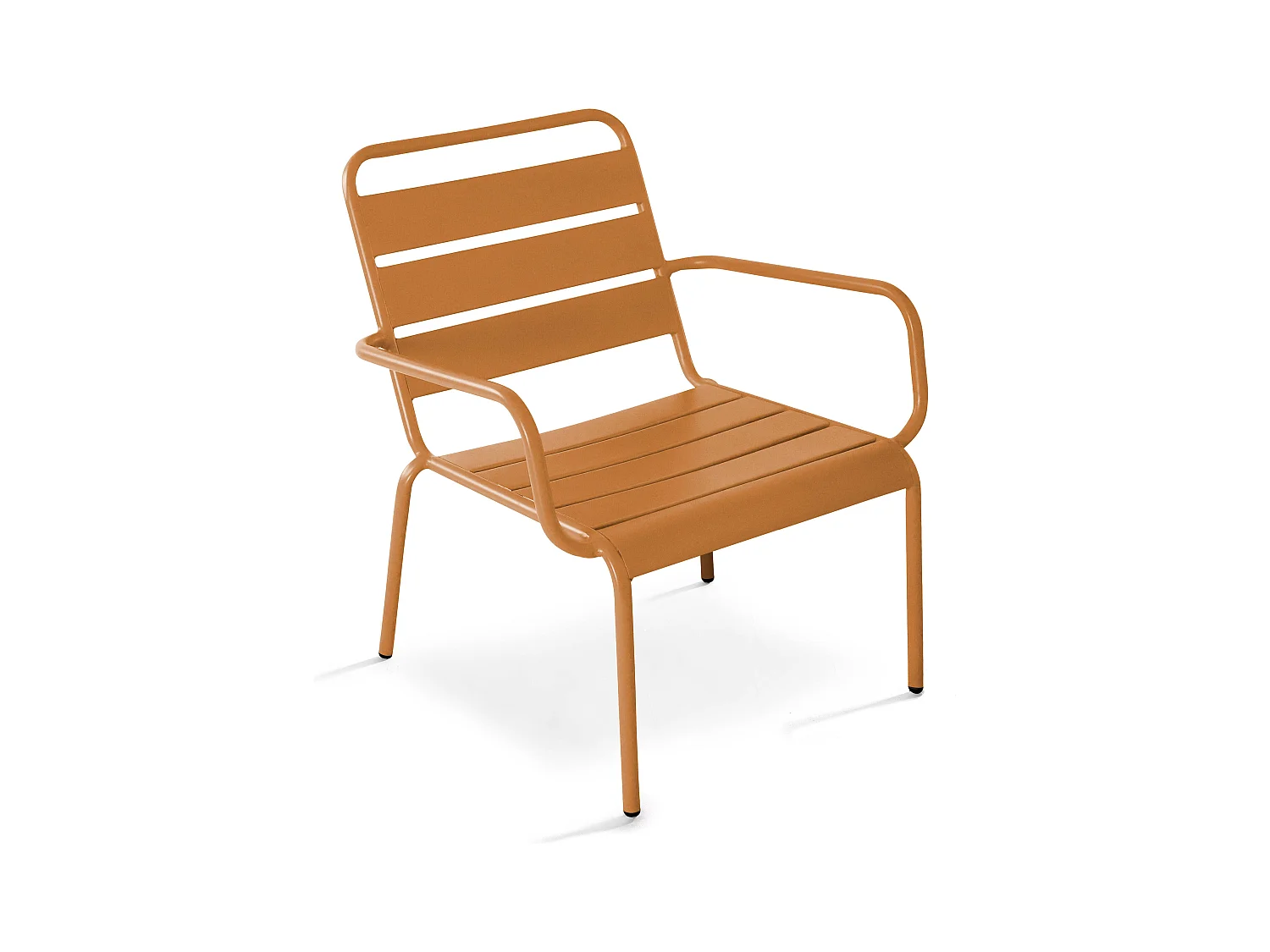 Lot de 2 fauteuils relax avec repose-pieds en métal Caramel - Palavas