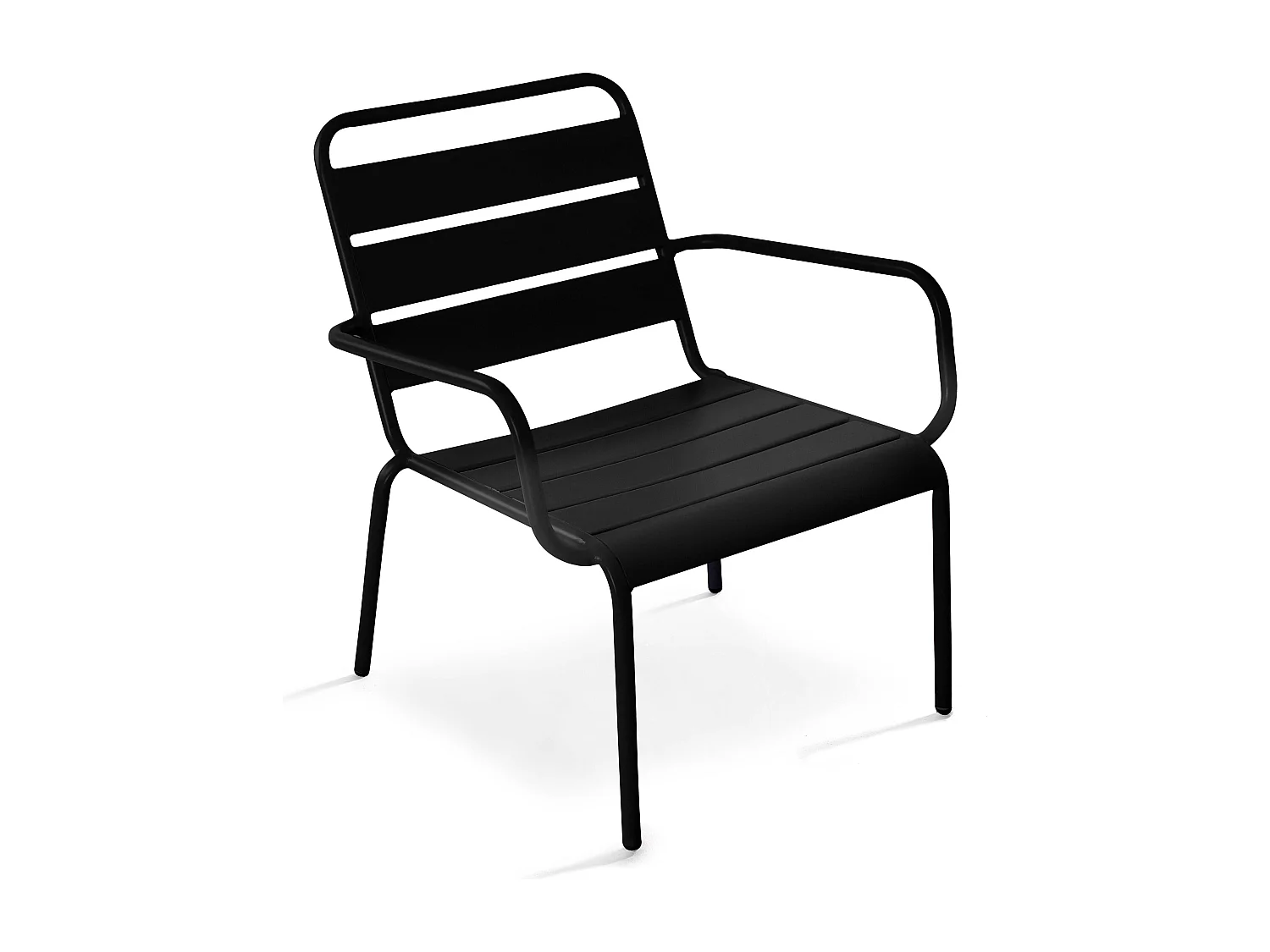 Lot de 2 fauteuils relax avec repose-pieds en métal Noir - Palavas