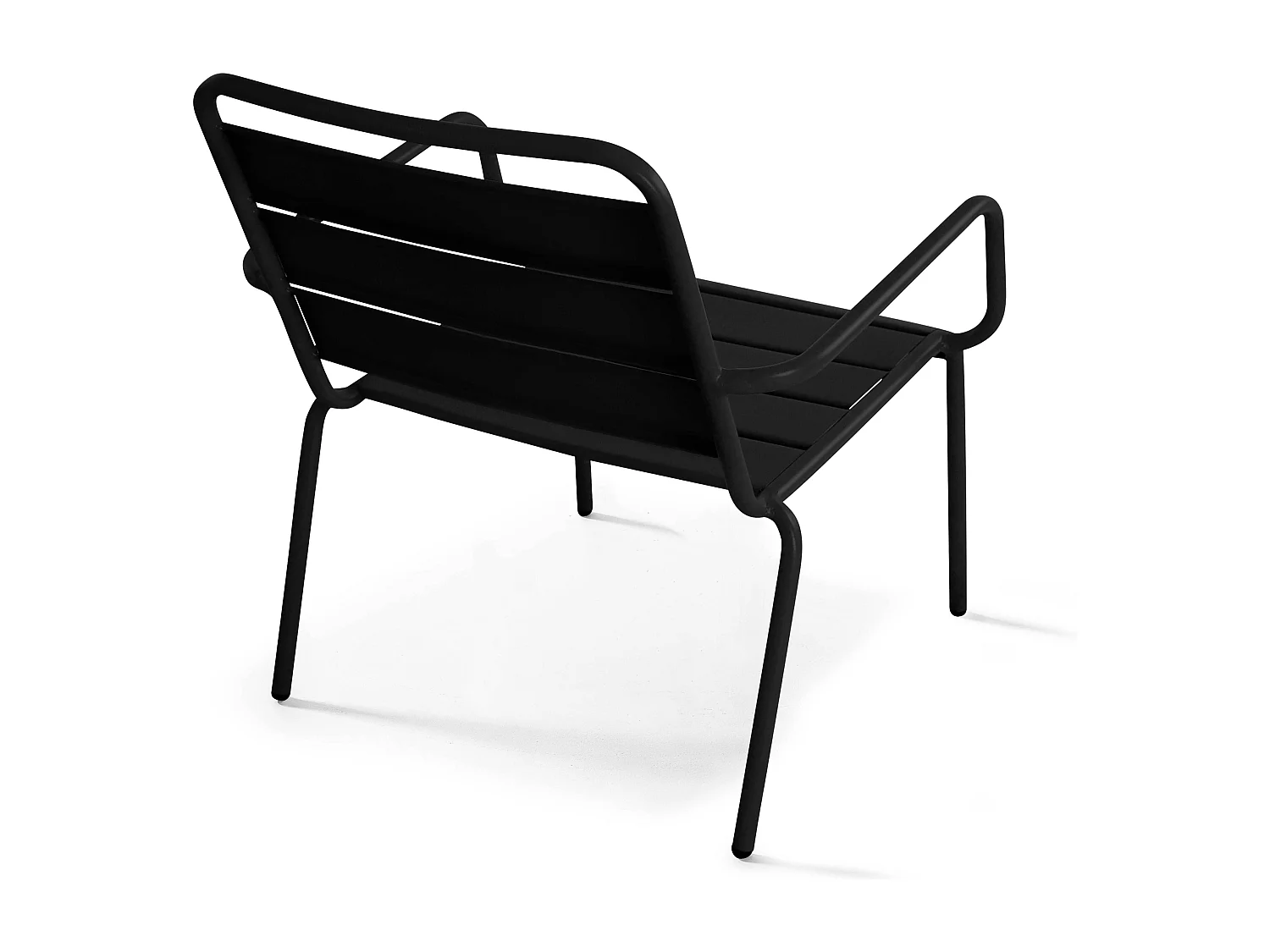 Lot de 2 fauteuils relax avec repose-pieds en métal Noir - Palavas