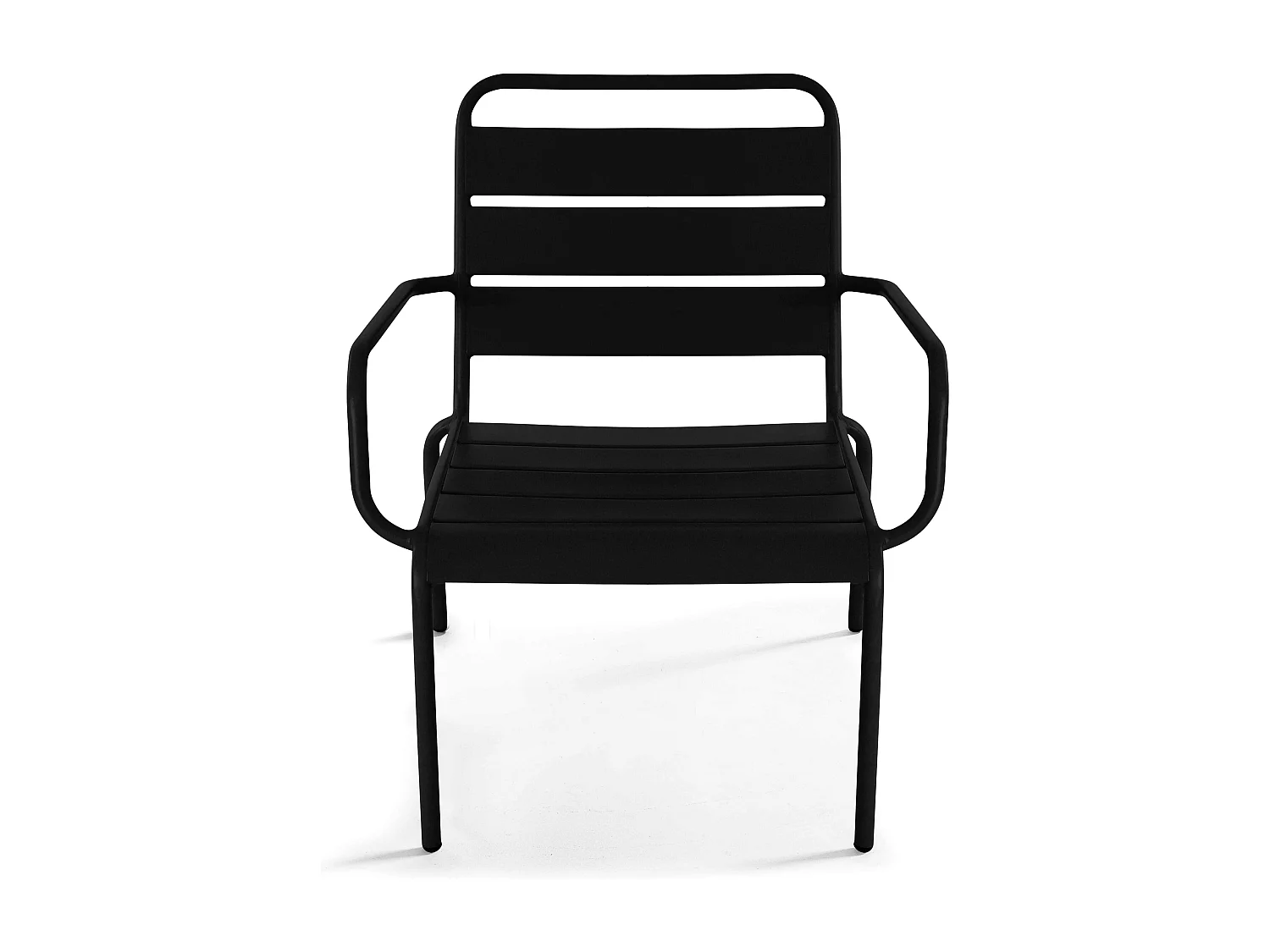 Lot de 2 fauteuils relax avec repose-pieds en métal Noir - Palavas