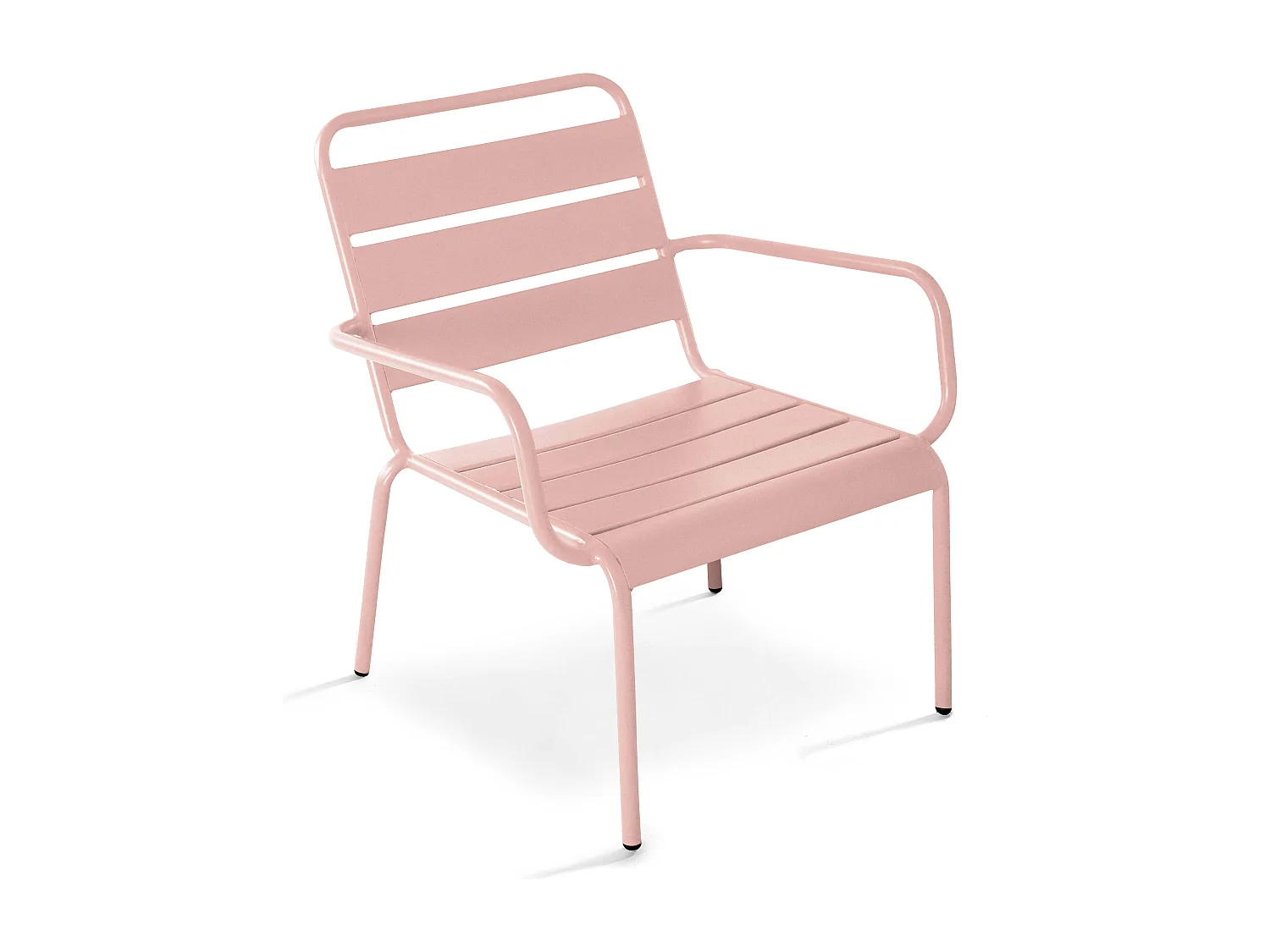 Lot de 2 fauteuils relax avec repose-pieds en métal Rose poudré - Palavas