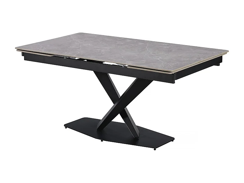 Mesa de jantar extensível em cerâmica "Silence" - Cinza marmorizado 240x90 cm