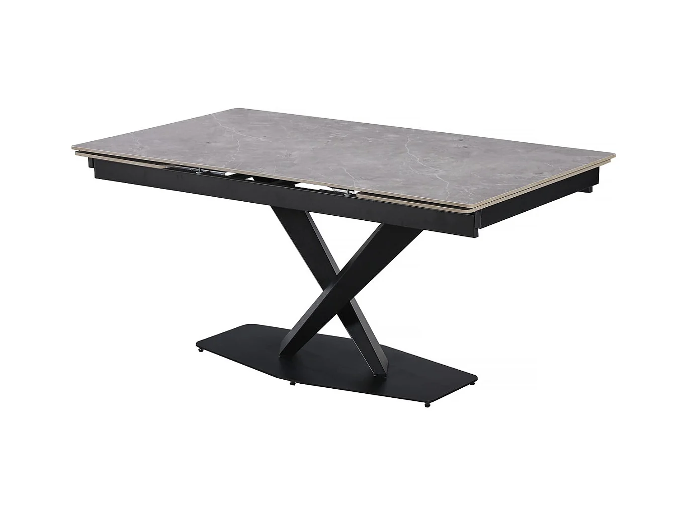 Table à manger extensible en céramique 6 à 10 personnes "Silence" - Gris marbré