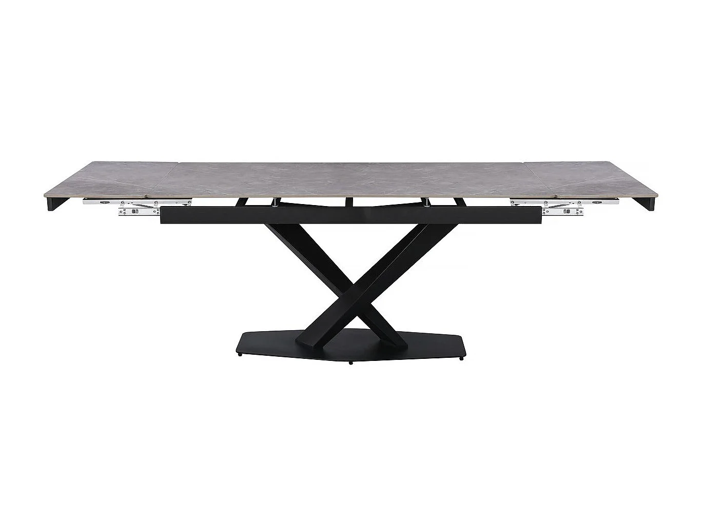 Table à manger extensible en céramique 6 à 10 personnes "Silence" - Gris marbré