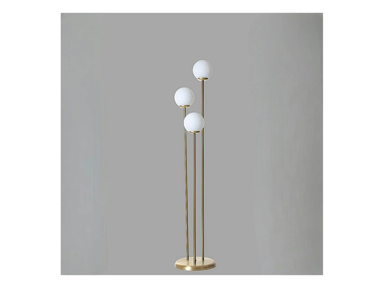 Lampadaire salon art déco, 3 globes verre dépoli SIERRE