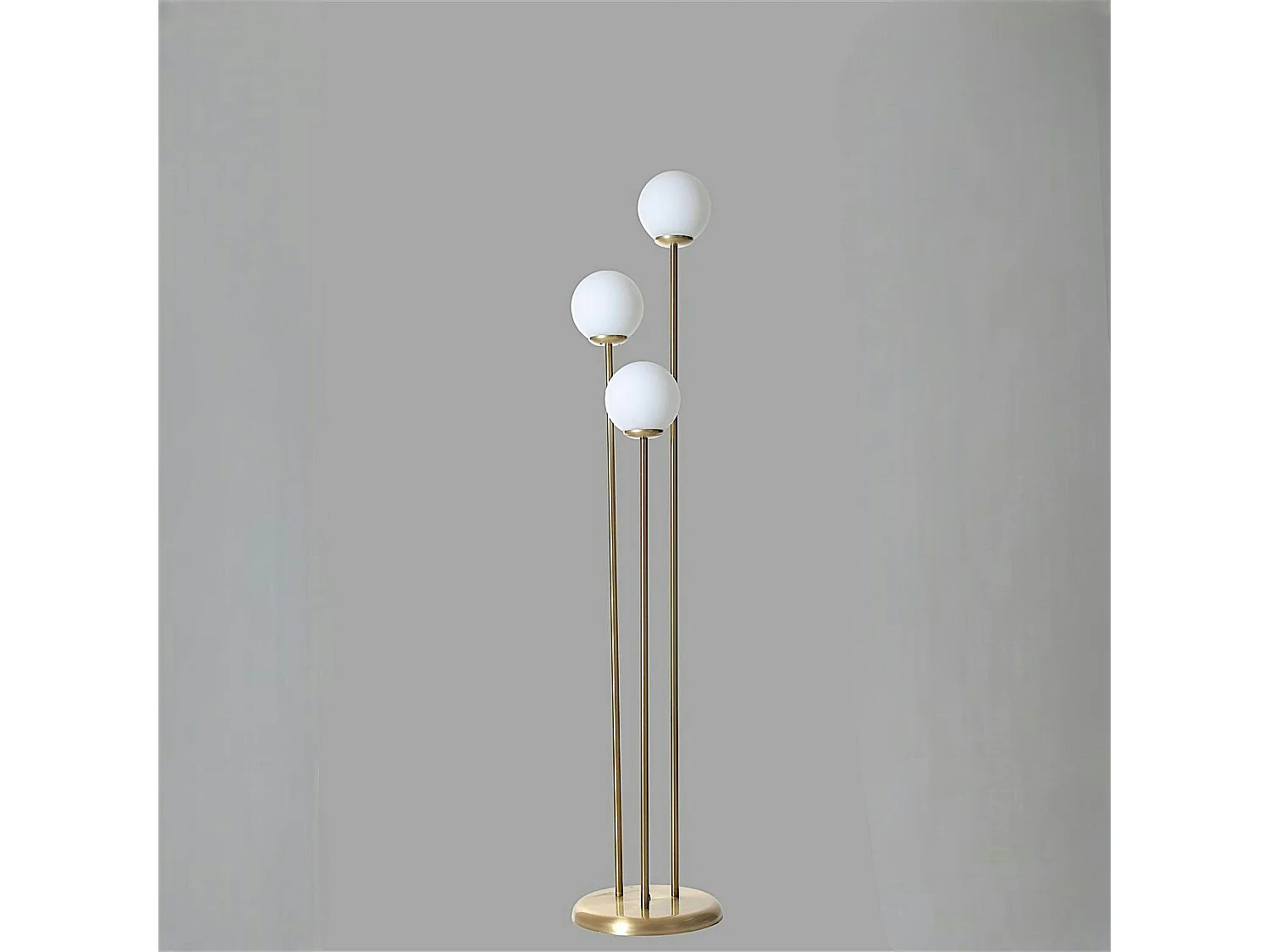 Lampadaire salon art déco, 3 globes verre dépoli SIERRE