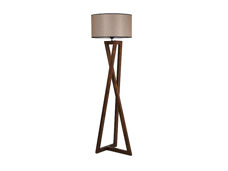 Lampadaire trépied croisé abat-jour beige 150 cm KILIS