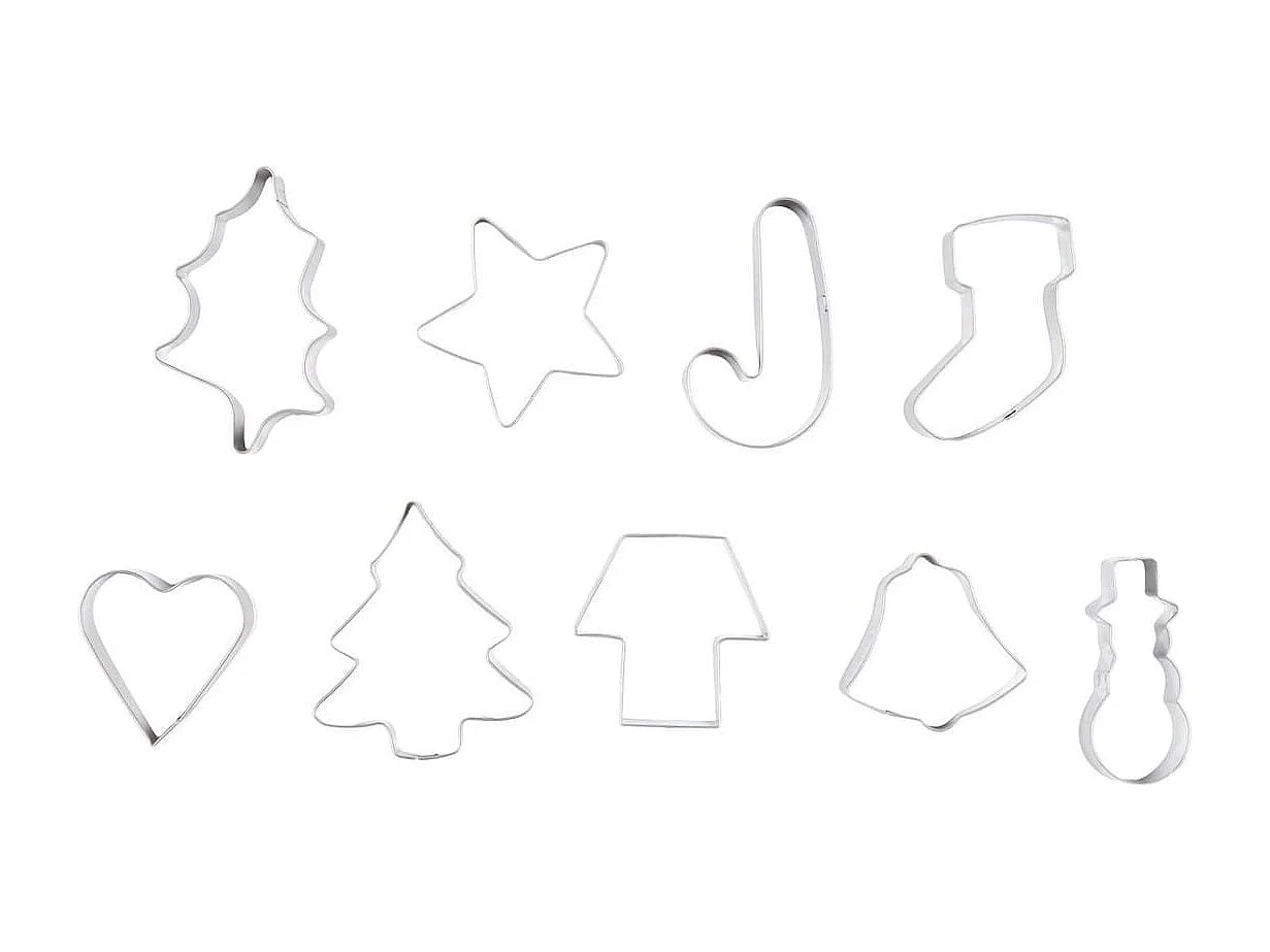 Coffret boite métallique ronde avec 10 emporte-pièces à pâtisserie