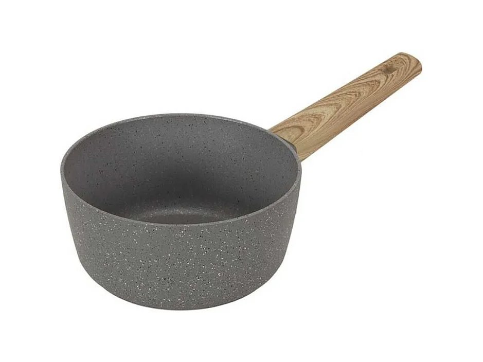 Casserole Aluminium Forgé 18cm avec Manche Effet Bois Tous Feux (Induction)