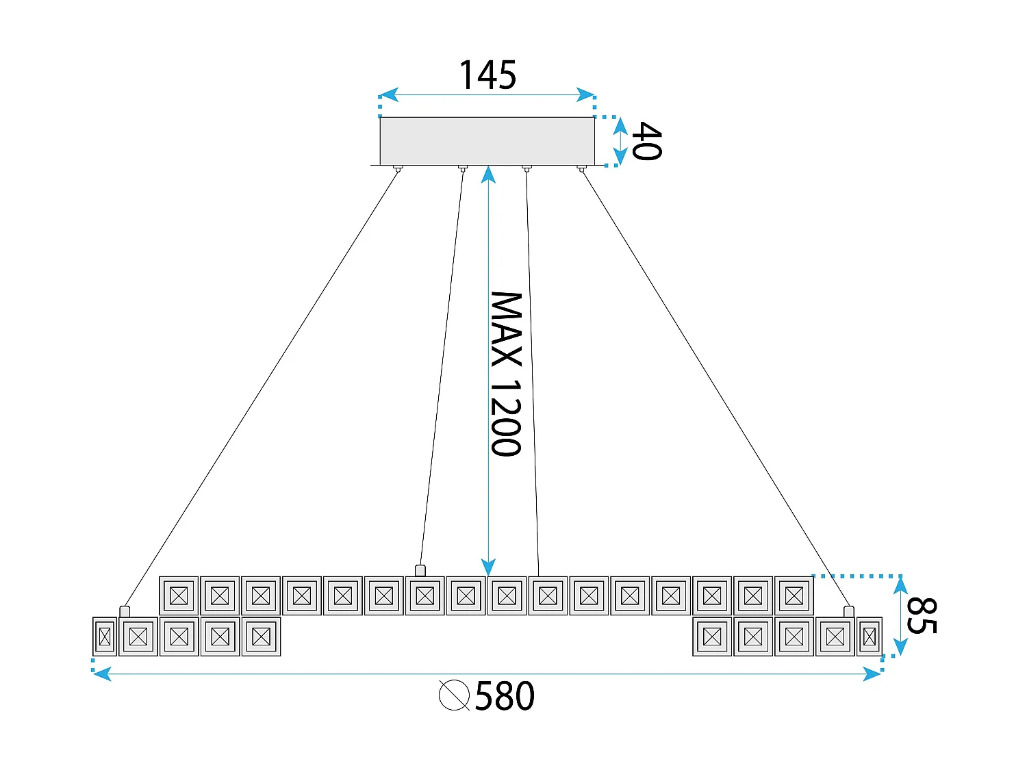 Lampe Suspendue Toolight APP1770-CP Chrome