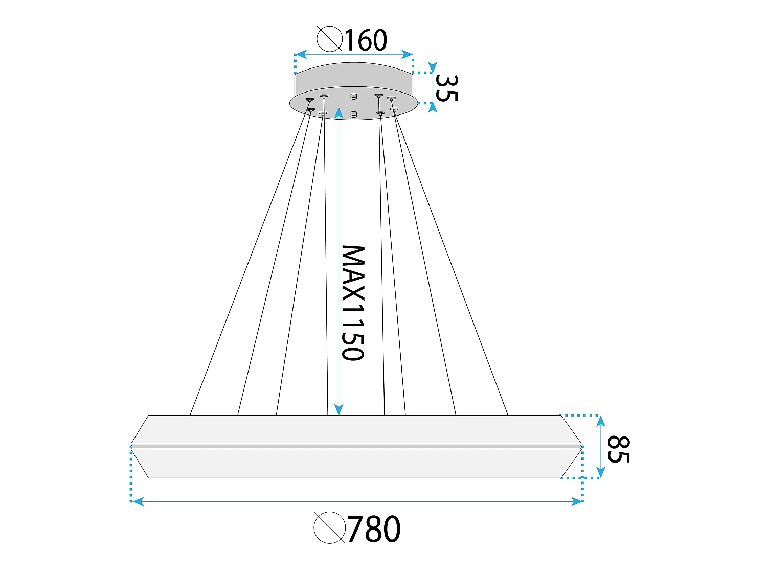 Lampe Suspendue Toolight APP1769-CP Gold