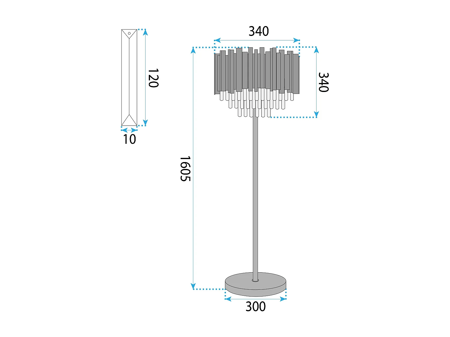 Lampe Autoportante Toolight APP1715-3F Black
