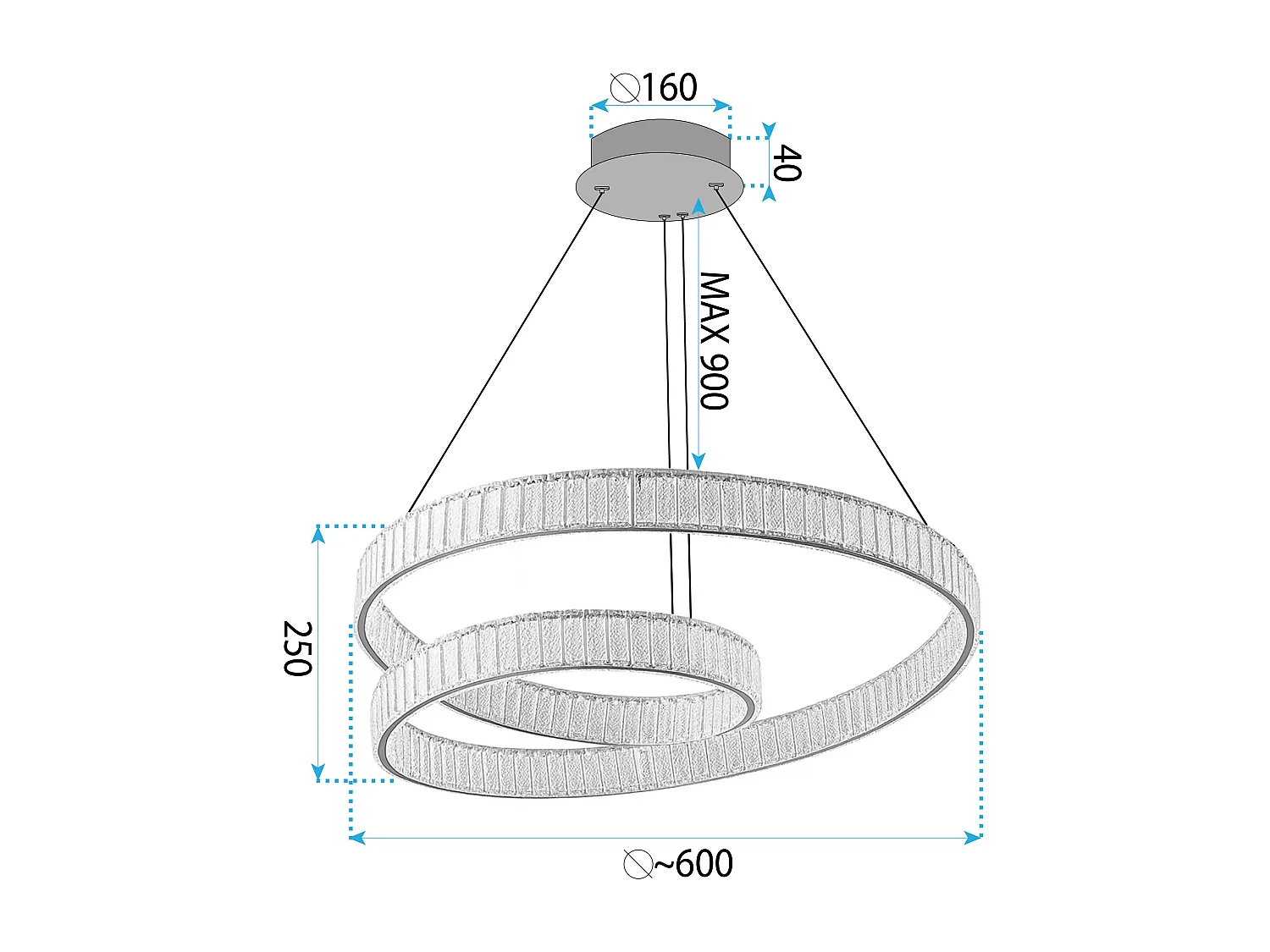 Lampe Suspendue Toolight APP1767-CP Gold