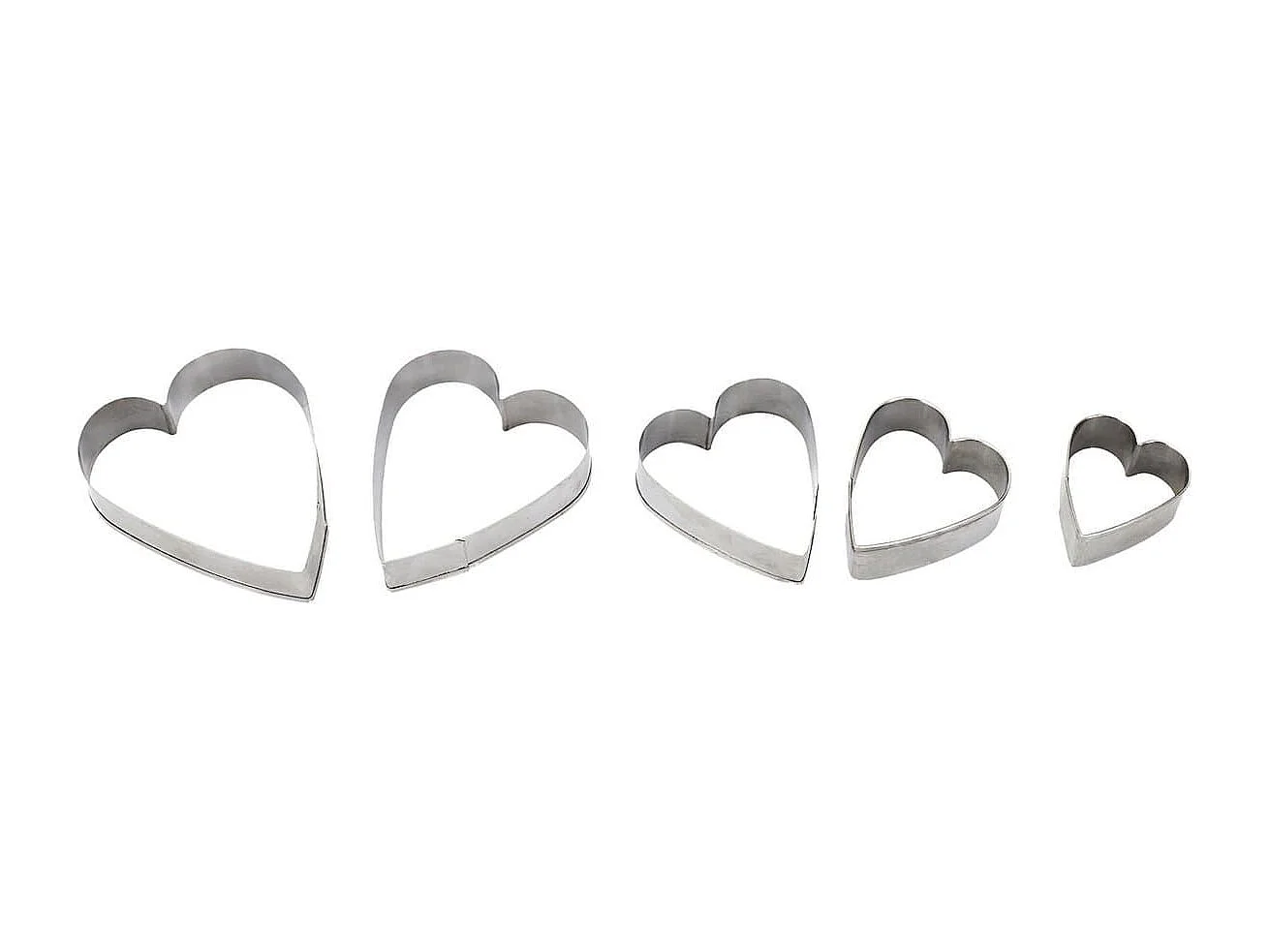 Ensemble de 5 emporte-pièces en forme de coeur différentes tailles