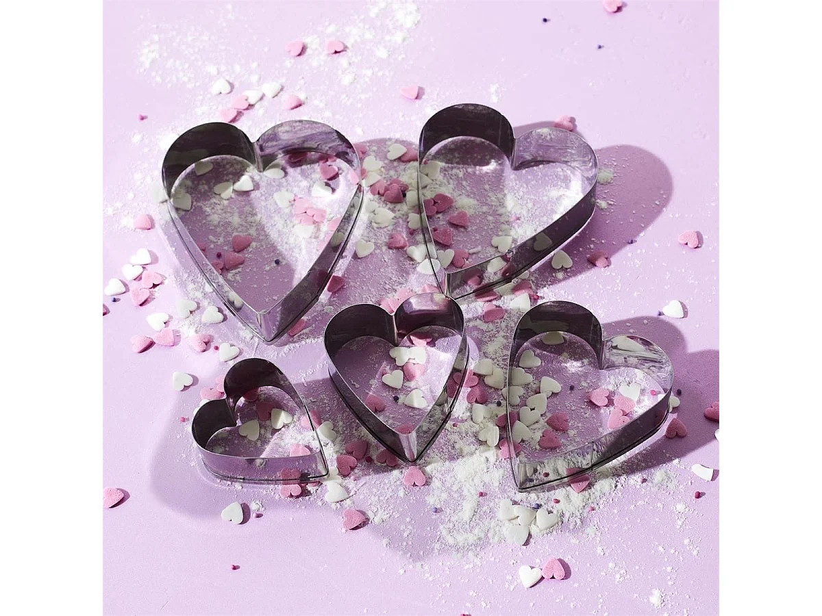 Ensemble de 5 emporte-pièces en forme de coeur différentes tailles