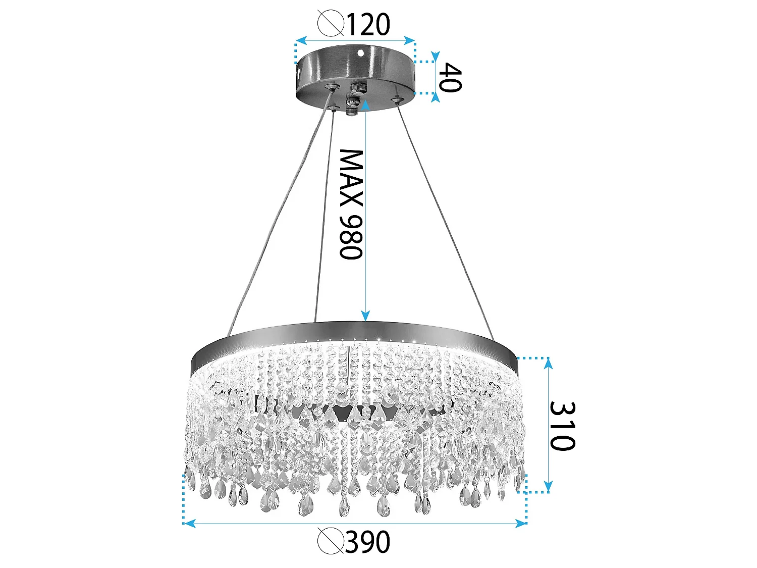 Lampe Suspendue Toolight APP1730-1CP Gold