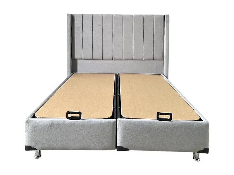 Lit Coffre TOKYO – Velours – 140x190 cm avec Planche de Rangement