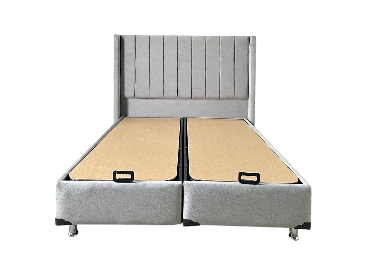 Lit Coffre TOKYO – Velours – 140x190 cm avec Planche de Rangement