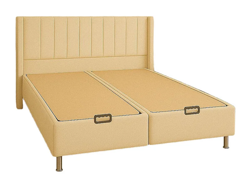 Lit Coffre TOKYO – Velours – 160x200 cm avec Planche de Rangement