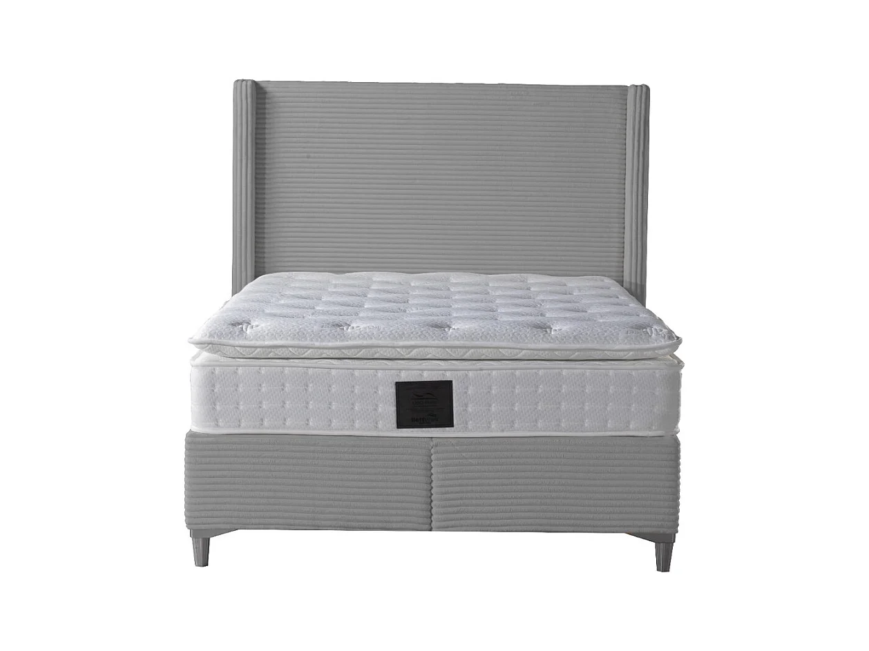 Lit Coffre VENUS – Velours Côtelé – 140x190 cm avec Planche de Rangement