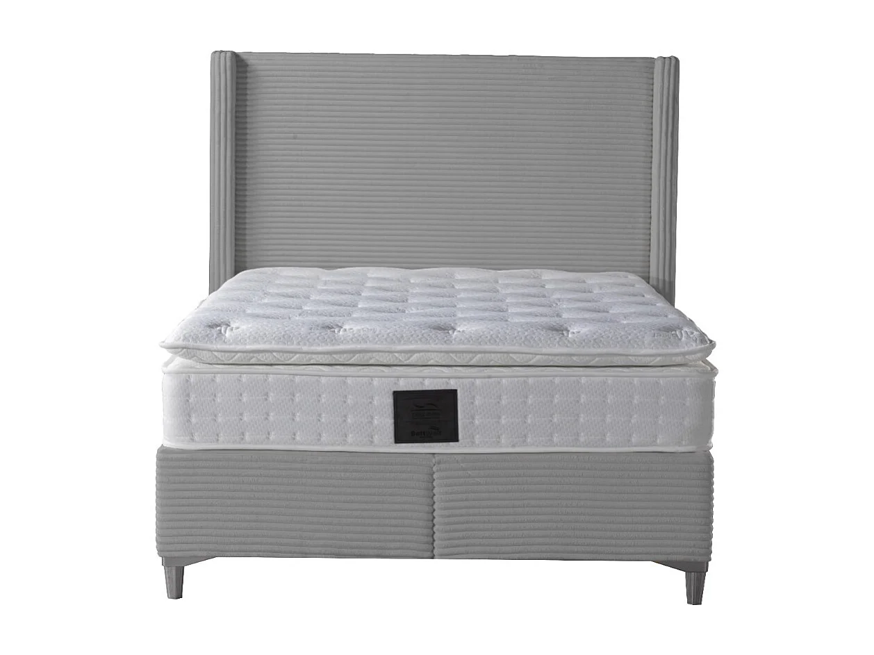 Lit Coffre VENUS – Velours Côtelé – 140x190 cm avec Planche de Rangement