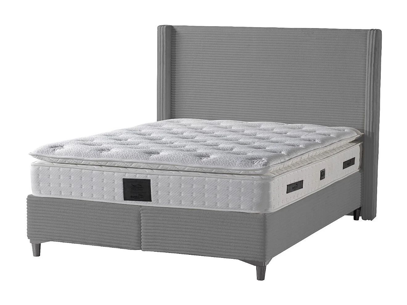 Lit Coffre VENUS – Velours Côtelé – 140x190 cm avec Planche de Rangement