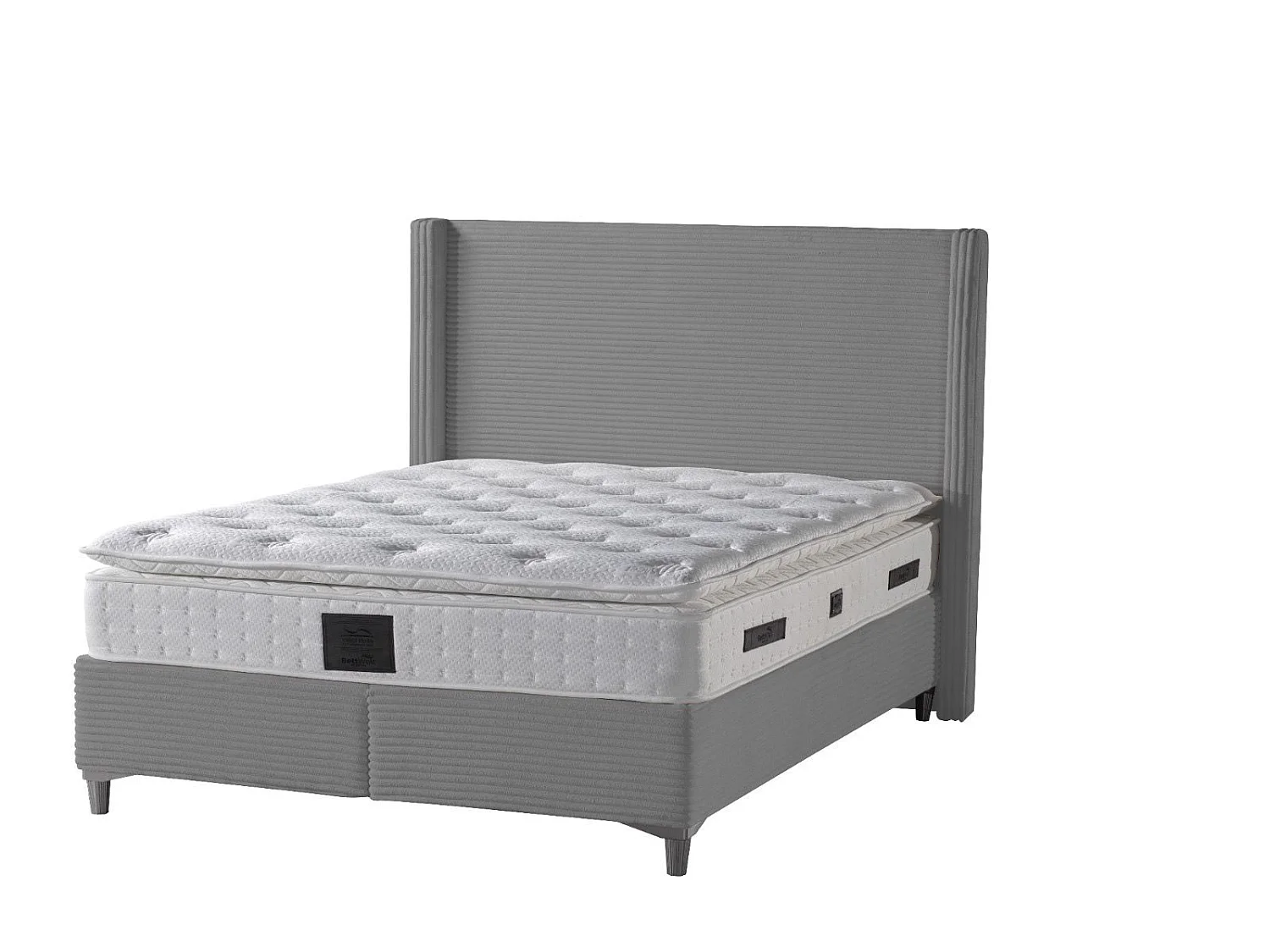 Lit Coffre VENUS – Velours Côtelé – 140x190 cm avec Planche de Rangement