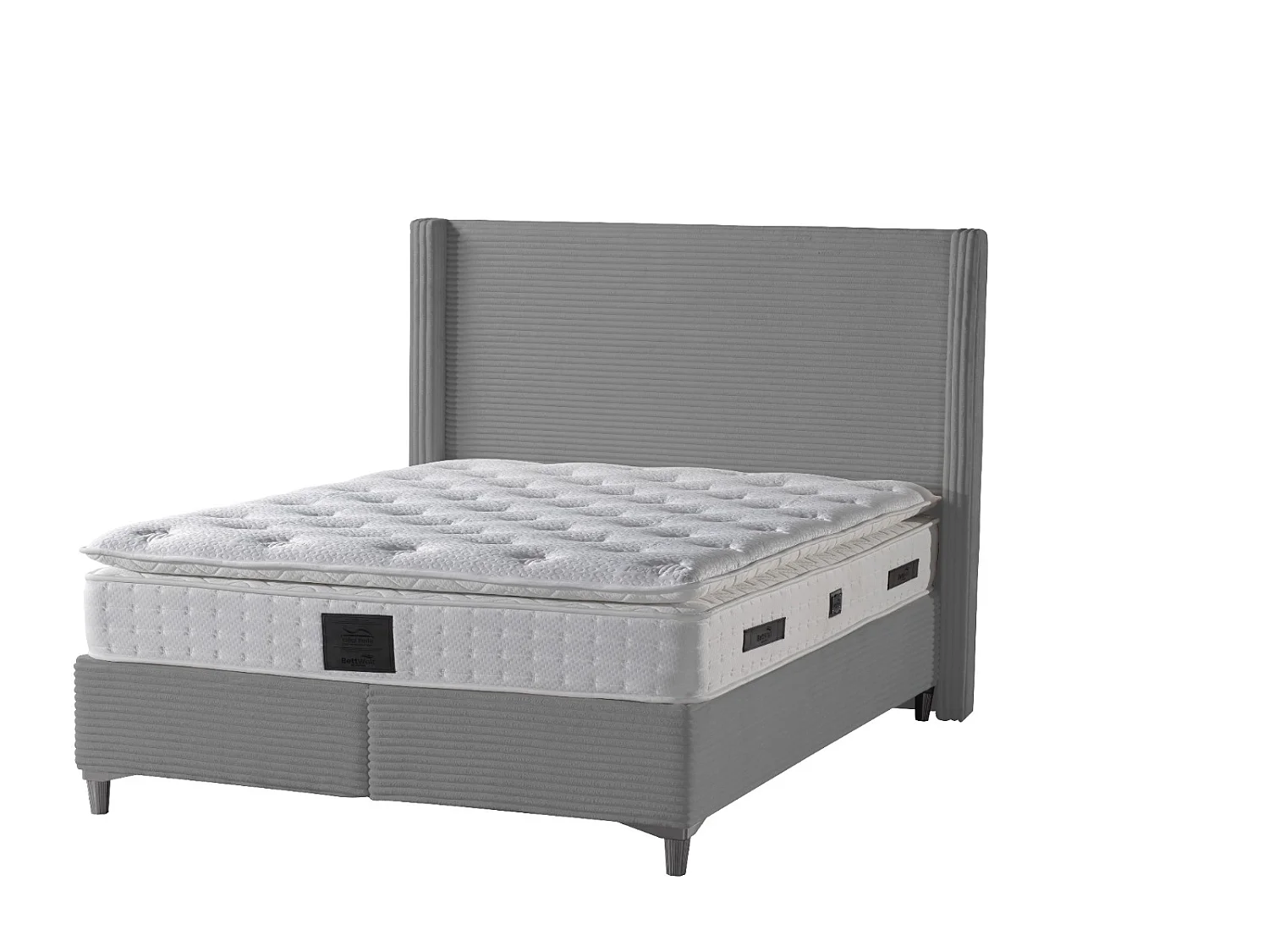 Lit Coffre VENUS – Velours Côtelé – 140x190 cm avec Planche de Rangement