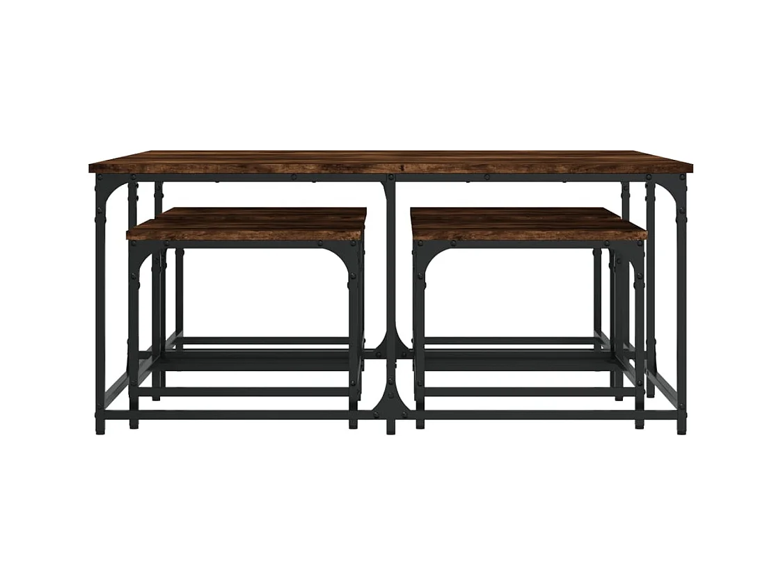 Mirco  Tables basses gigognes 5 pcs chêne fumé bois d'ingénierie