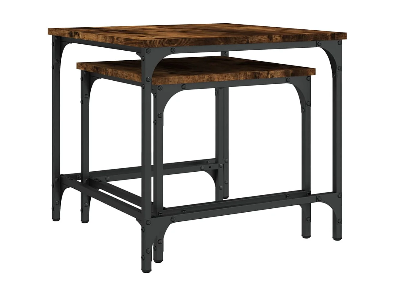 Prolenta Premium -  Tables basses gigognes 2 pcs chêne fumé bois d'ingénierie