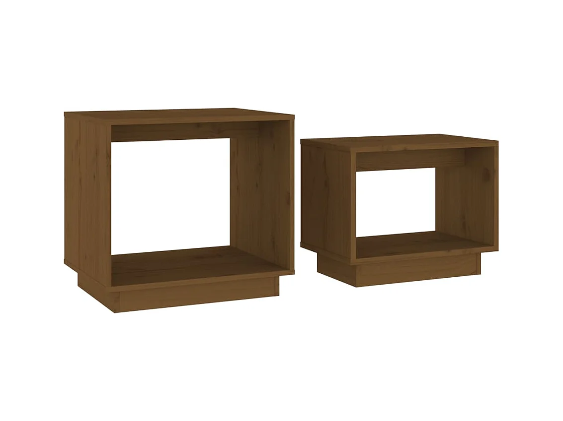 Fryra  Tables basses gigognes 2 pcs Marron miel Bois de pin massif