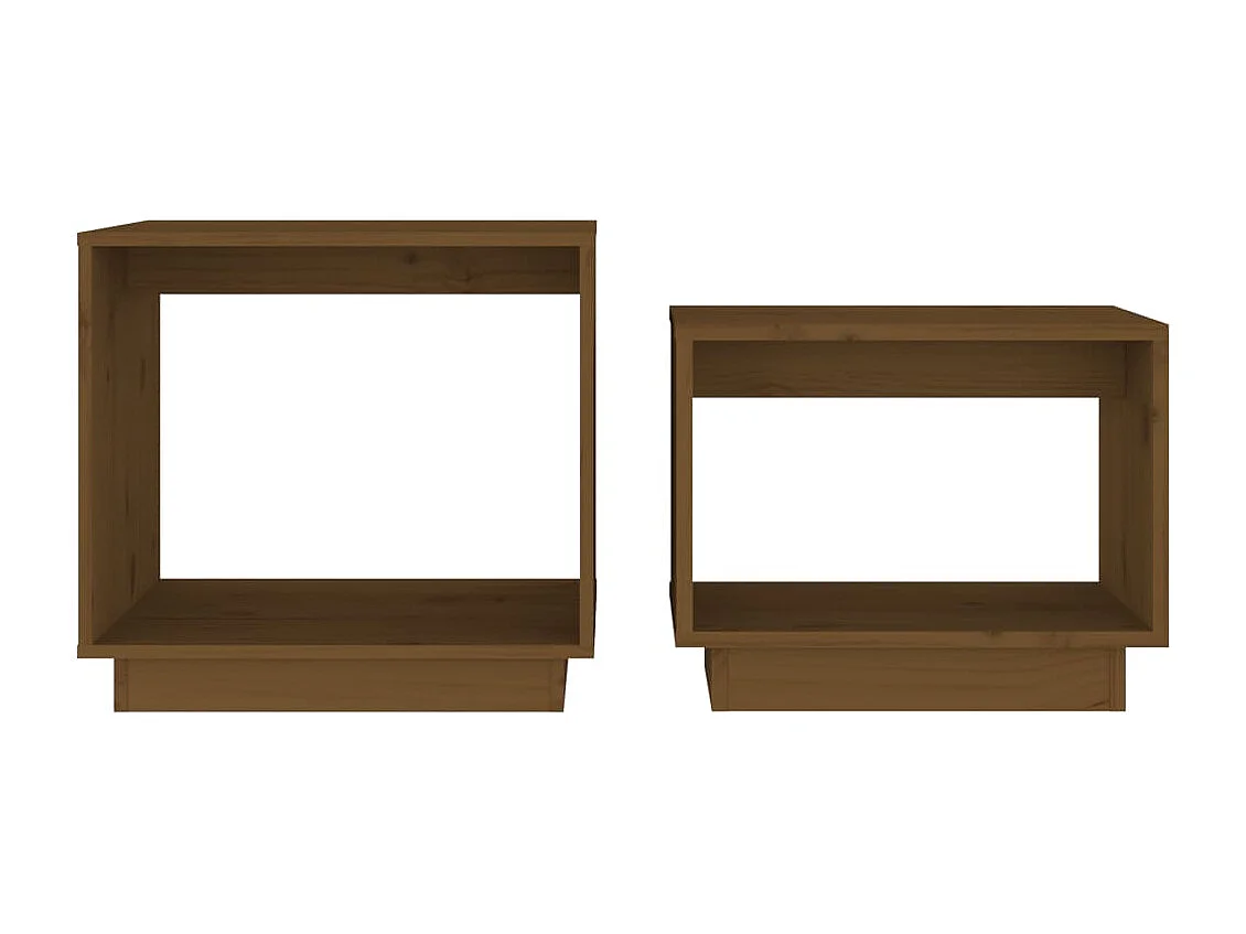 Fryra  Tables basses gigognes 2 pcs Marron miel Bois de pin massif