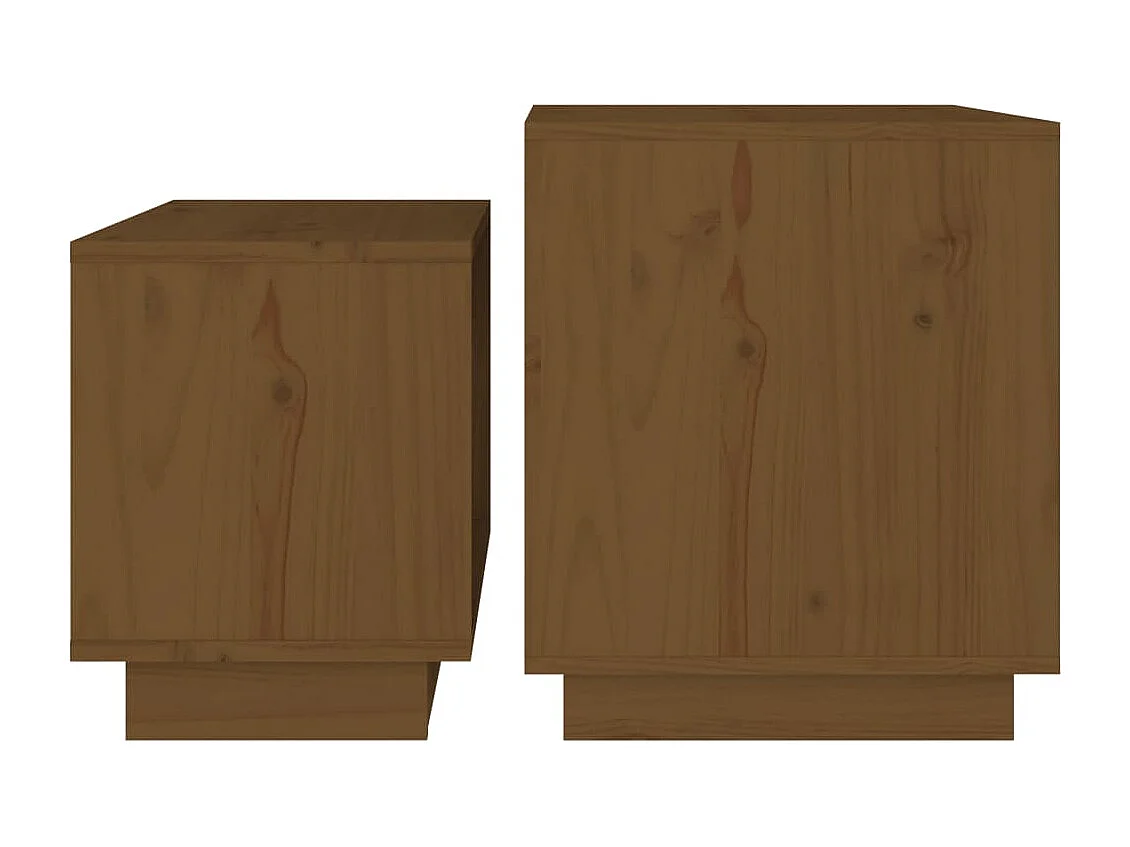 Fryra  Tables basses gigognes 2 pcs Marron miel Bois de pin massif