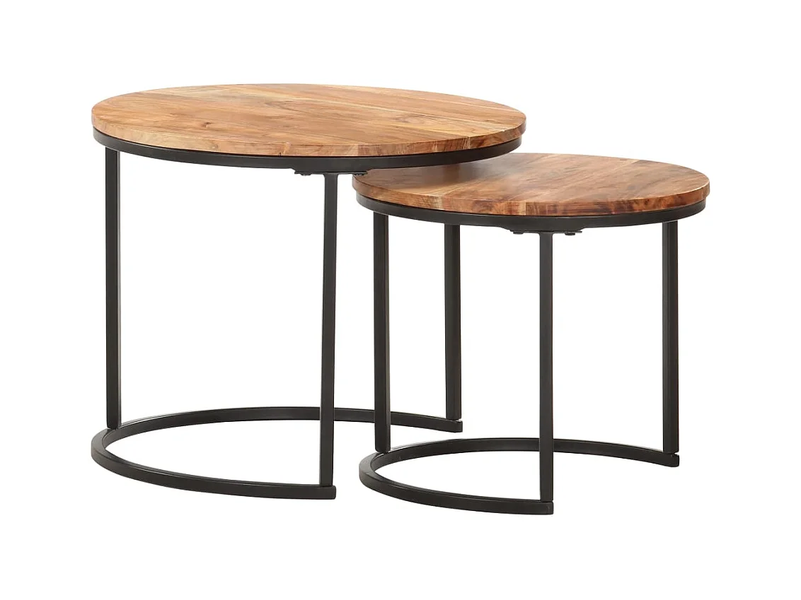 Ole  Tables gigognes 2 pcs Bois d'acacia massif