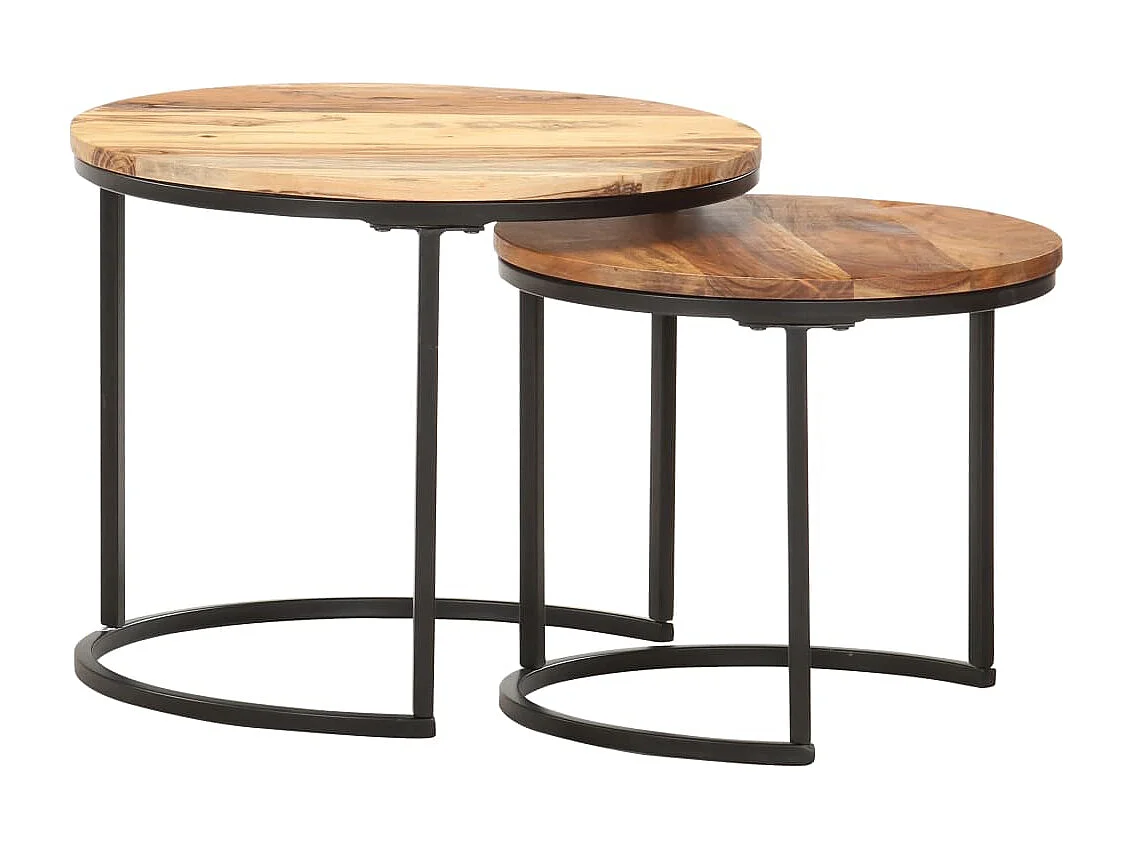 Ole  Tables gigognes 2 pcs Bois d'acacia massif