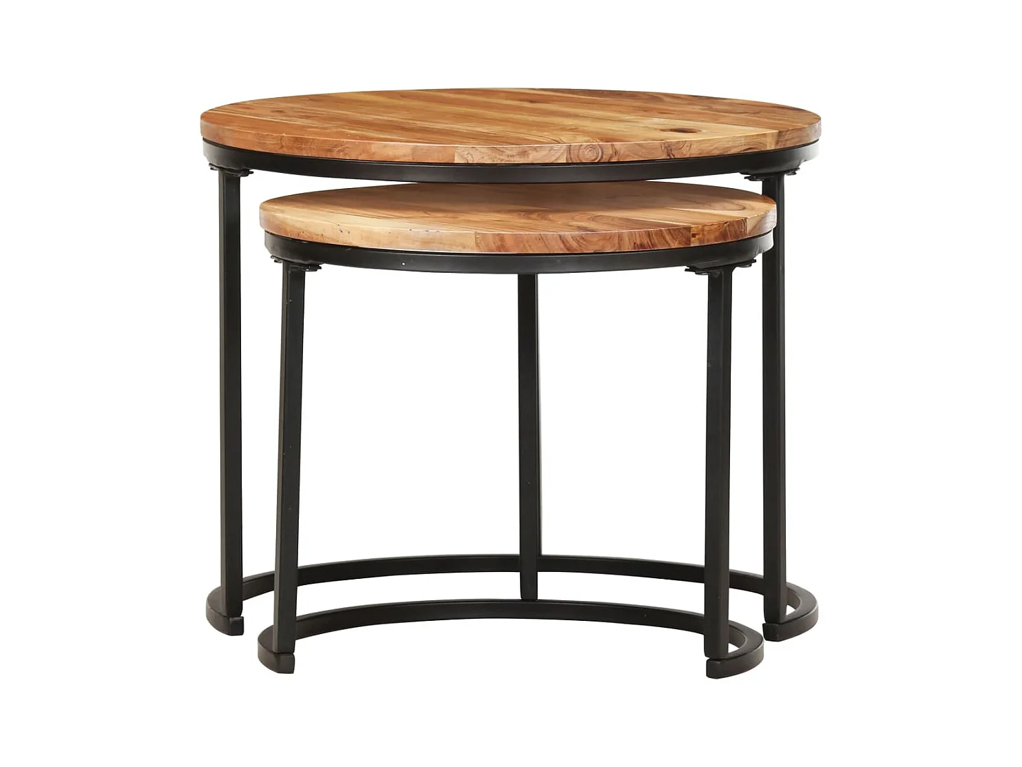 Ole  Tables gigognes 2 pcs Bois d'acacia massif