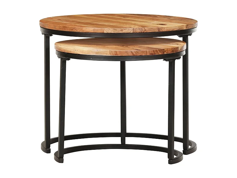 Ole  Tables gigognes 2 pcs Bois d'acacia massif