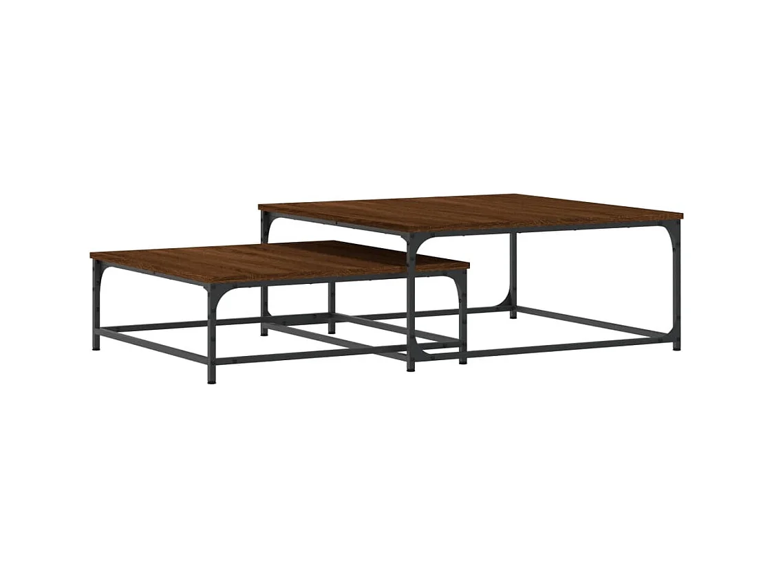 Hapert  Tables basses gigognes 2 pcs chêne marron bois d'ingénierie