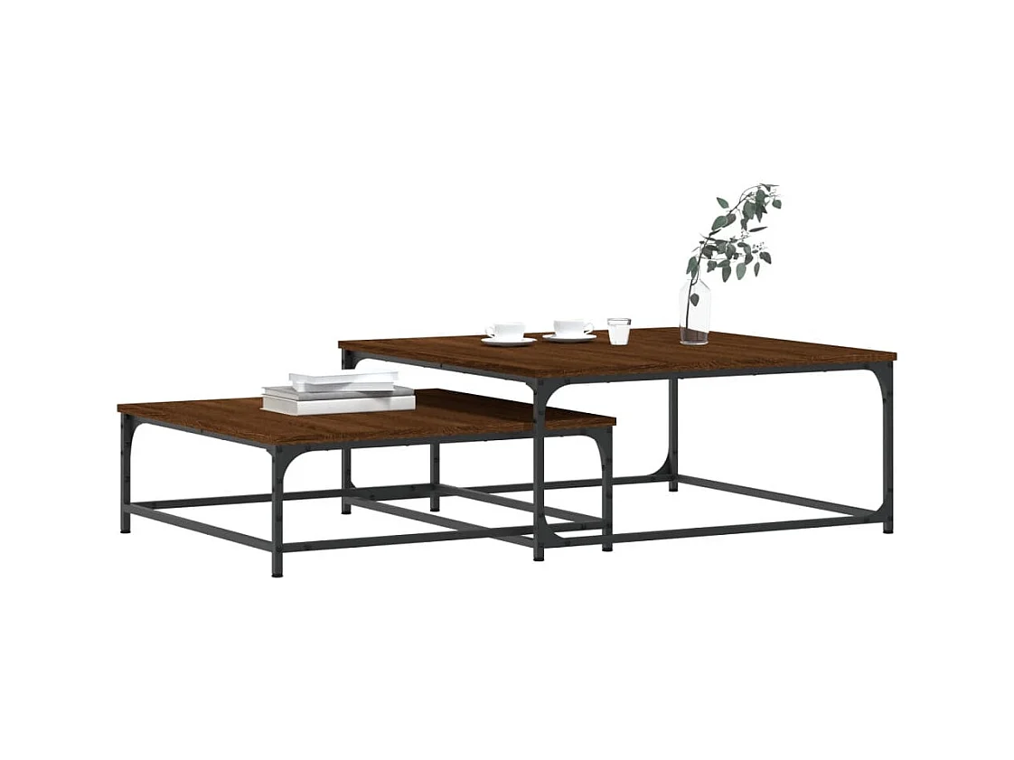 Hapert  Tables basses gigognes 2 pcs chêne marron bois d'ingénierie