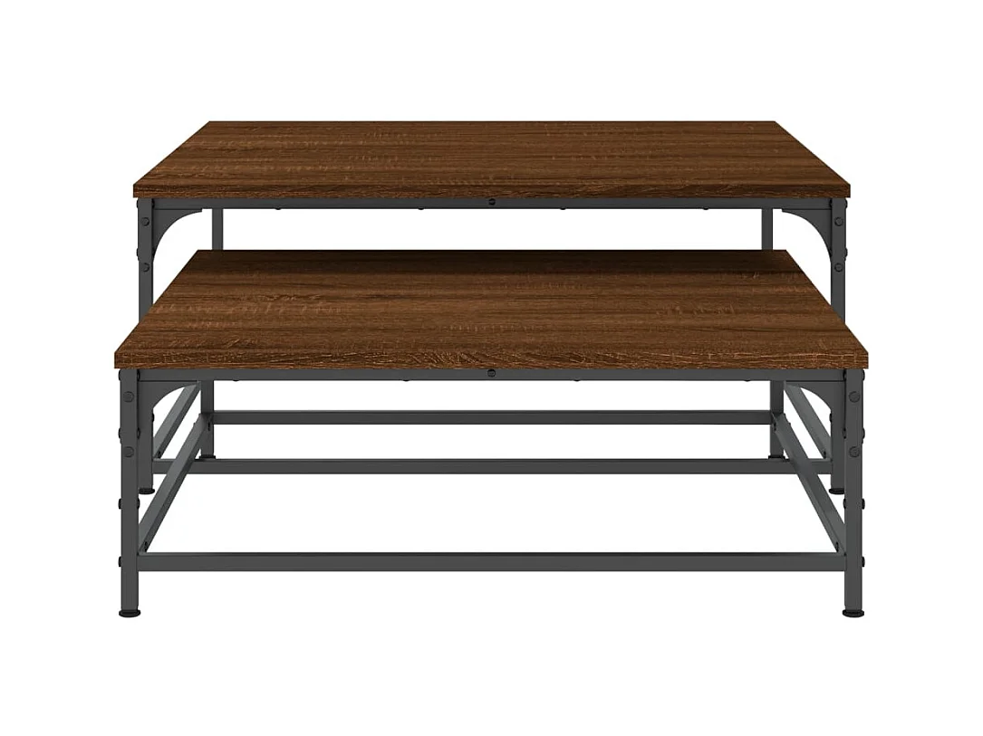 Hapert  Tables basses gigognes 2 pcs chêne marron bois d'ingénierie