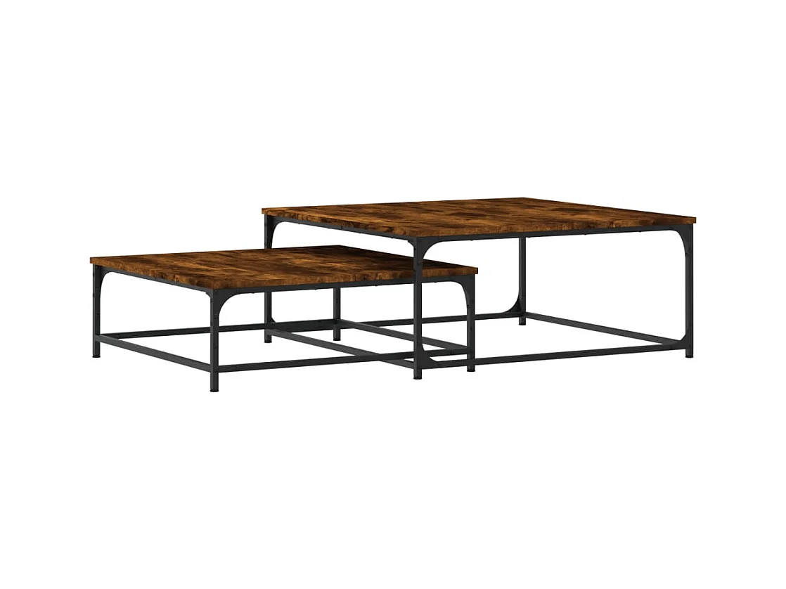 Hapert  Tables basses gigognes 2 pcs chêne fumé bois d'ingénierie