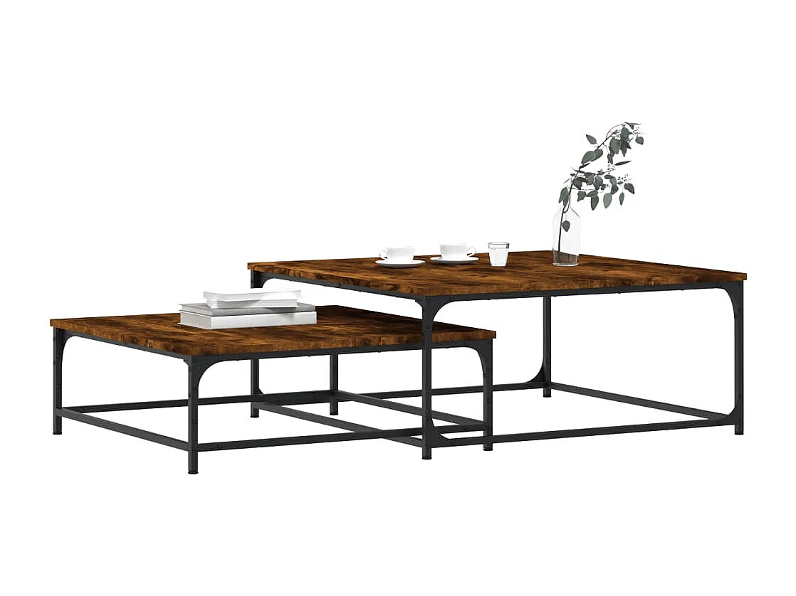 Hapert  Tables basses gigognes 2 pcs chêne fumé bois d'ingénierie