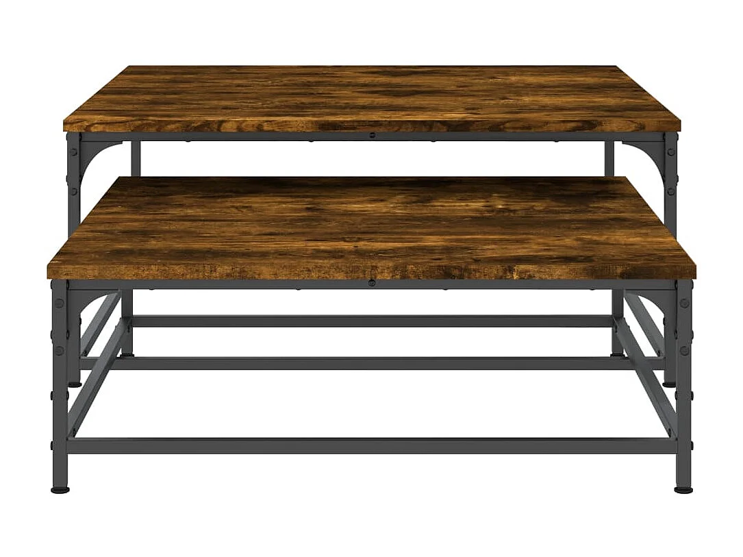 Hapert  Tables basses gigognes 2 pcs chêne fumé bois d'ingénierie