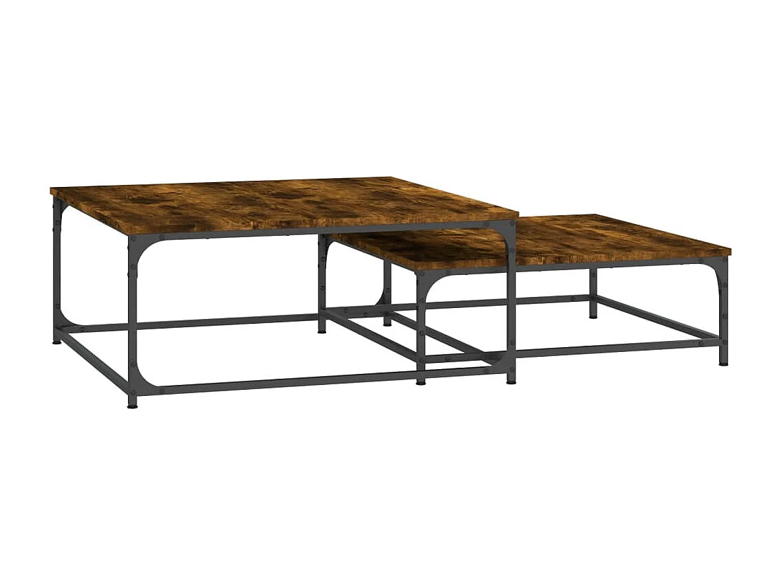 Hapert  Tables basses gigognes 2 pcs chêne fumé bois d'ingénierie