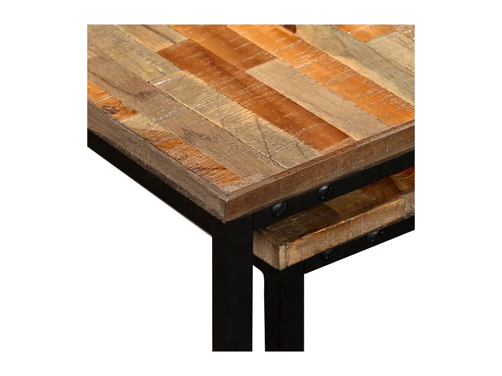 Bradel  Ensemble de table basse gigogne 2 pcs Teck massif récupération