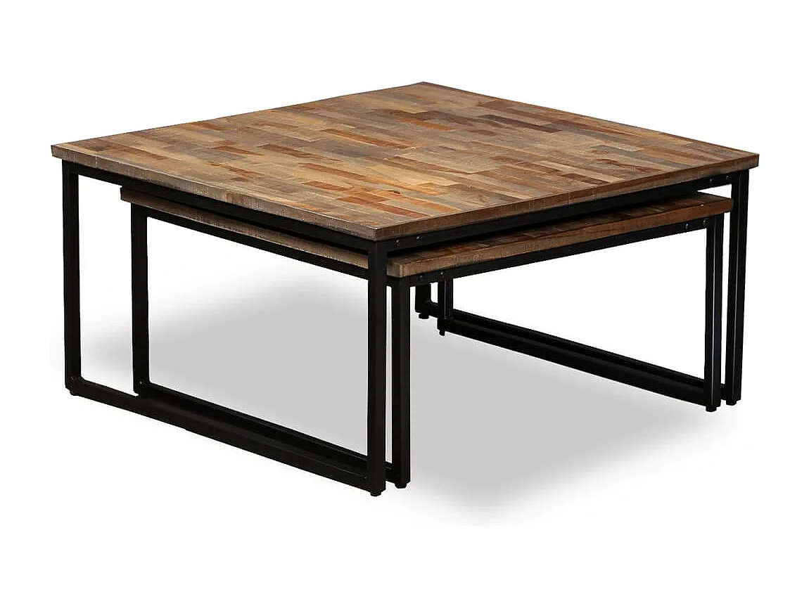 Bradel  Tafeltjesset massief gerecycled teakhout 2-delig